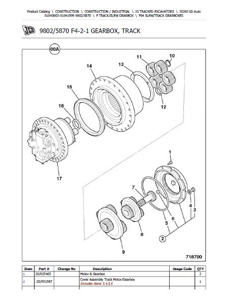 Jcb Js260 Xd Auto Tracked Excavator Parts Catalogue Manual Serial Num Freesampleservicemanual 1557