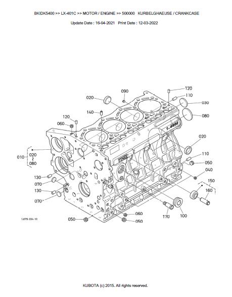 Kubota LX-401C Tractor Parts Catalogue Manual (Publishing ID: BKIDK540 ...