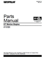 Caterpillar Cat C7 Marine Engine Parts Catalogue Manual