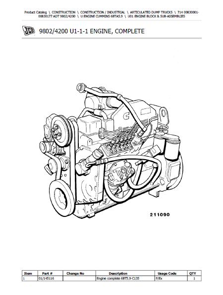 JCB 714 ADT ARTICULATED DUMP TRUCK Parts Catalogue Manual (Serial Numb ...