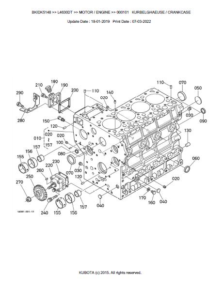 Kubota L4630DT Tractor Parts Catalogue Manual (Publishing ID: BKIDK514 ...