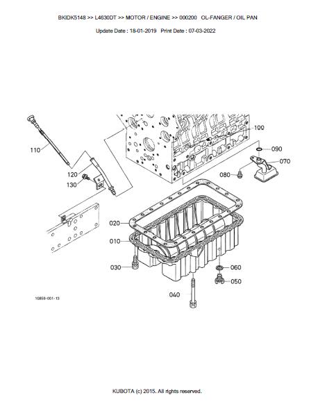 Kubota L4630DT Tractor Parts Catalogue Manual (Publishing ID: BKIDK514 ...