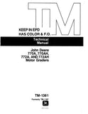 JOHN DEERE 772A Motor Grader Service Repair Manual (tm1361)