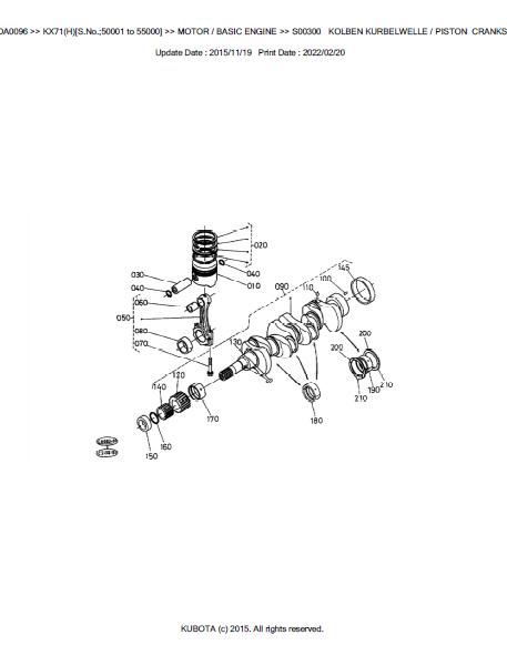 Kubota Kx71 Sn 50001 To 55000 Excavator Parts Catalogue Manual Pub Freesampleservicemanual