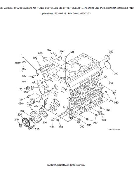 Kubota U17-3 ALPHA Excavator Parts Catalogue Manual (Publishing ID: BK ...