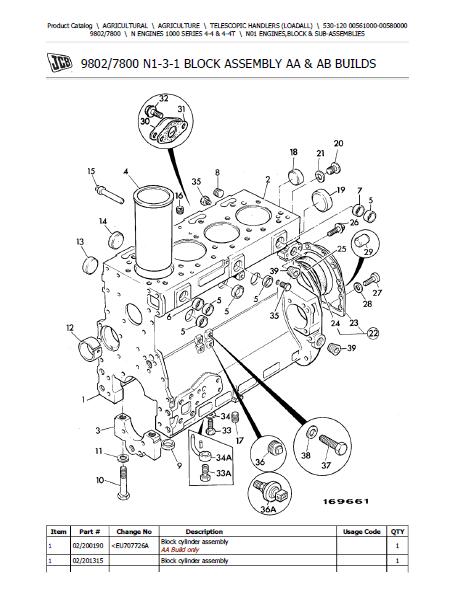 JCB 530-120 Telescopic Handlers (Loadall) Parts Catalogue Manual (Seri ...