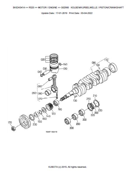 Kubota R520 Wheel Loader Parts Catalogue Manual (Publishing ID: BKIDK0 ...