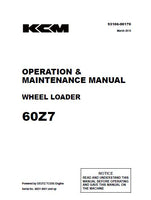 Kawasaki 60Z7 WHEEL LOADER Operation and Maintenance manual (Serial No. 60D1-5001 and up)