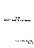 Takeuchi TB21 Compact Excavator (Body) Parts Catalogue Manual