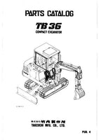 Takeuchi TB36 Compact Excavator Parts Catalogue Manual