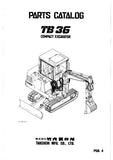 Takeuchi TB36 Compact Excavator Parts Catalogue Manual