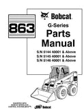 Bobcat 863 G Series Skid Steer Loader Parts Catalogue Manual (S/N 514440001 & Above )