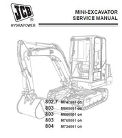 JCB 803 Mini Crawler Excavator Service Repair Manual SN: M666001 on