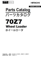 Kawasaki 70Z7 WHEEL LOADER Parts Catalogue Manual