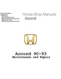 1990 Honda Accord Service Repair Manual