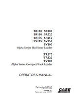 CASE SR220 SKID STEER LOADER operation manual