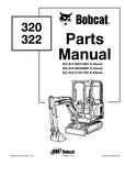 Bobcat 320 Excavator Parts Catalogue Manual S/N 562313001 and Above