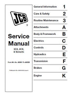 JCB 3CX BACKHOE LOADER Service Repair Manual (SN:400001 to 4600000)