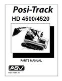 ASV Posi-Track 4500 Track Loader Parts Catalogue Manual