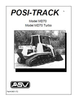 ASV Posi-Track MD70 Track Loader Parts Catalogue Manual