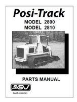 ASV Posi-Track 2810 Track Loader Parts Catalogue Manual