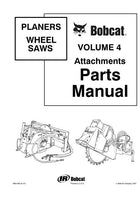 Bobcat Planers Wheel Saws Attachments Parts Catalogue Manual