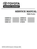 Toyota 6TB50 Pallet Truck Service Repair Manual SN:24000 and up