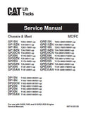 Caterpillar Cat DP30N Forklift Lift Trucks Service Repair Manual SN:T14E-40001 and up