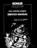 Kohler KT17, KT19 Series II & Models KT17 Twin Cylinder Engine Service Repair Manual