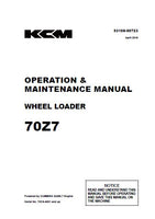 Kawasaki 70Z7 WHEEL LOADER Operator manual (Serial No. 70C6-4001 and up)