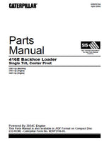 Caterpillar Cat 416E Backhoe Loader Parts Catalogue Manual