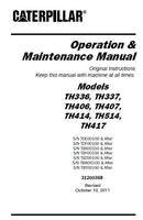 Caterpillar Cat TH414 Telehandler Operation and Maintenance manual