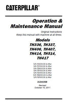 Caterpillar Cat TH417 Telehandler Operation and Maintenance manual