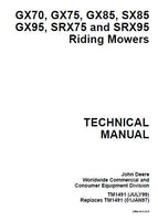 JOHN DEERE SRX95 RIDING MOWERS Service Repair Manual