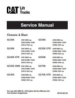 Caterpillar Cat GC40K Forklift Lift Trucks Service Repair Manual SN: AT87A-10231 and up