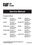 Caterpillar Cat GC40K Forklift Lift Trucks Service Repair Manual SN: AT87A-00001-10230