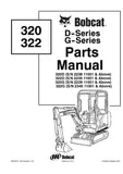 Bobcat 322D Excavator Parts Catalogue Manual S/N 223511001 and Above